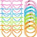 8PCS Silly Straw Glasses, Reusable Fun Loop Drinking Straw Eye Glasses, Novelty Eyeglasses Straw for Party Annual Meeting Parties Birthday (4 Colors Heart)