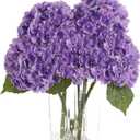 Purple Hydrangea Artificial Flowers 3pcs Lifelike Faux Hydrangea Real Touch Fake Flowers for Home Wedding Christmas Office Party Living Room Decoration,22inch