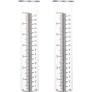 7'' Capacity Rain Gauge Replacement Tube Glass, 2 Pcs Replacement Rain Gauge Tube for Garden Yard Outdoor