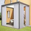 Outdoor Curtains for Patio Waterproof - Weatherproof Porch & Gazebo Curtains, Grommet Top and Tab Bottom Drape,4 Panel, 52" W x 108" L, White