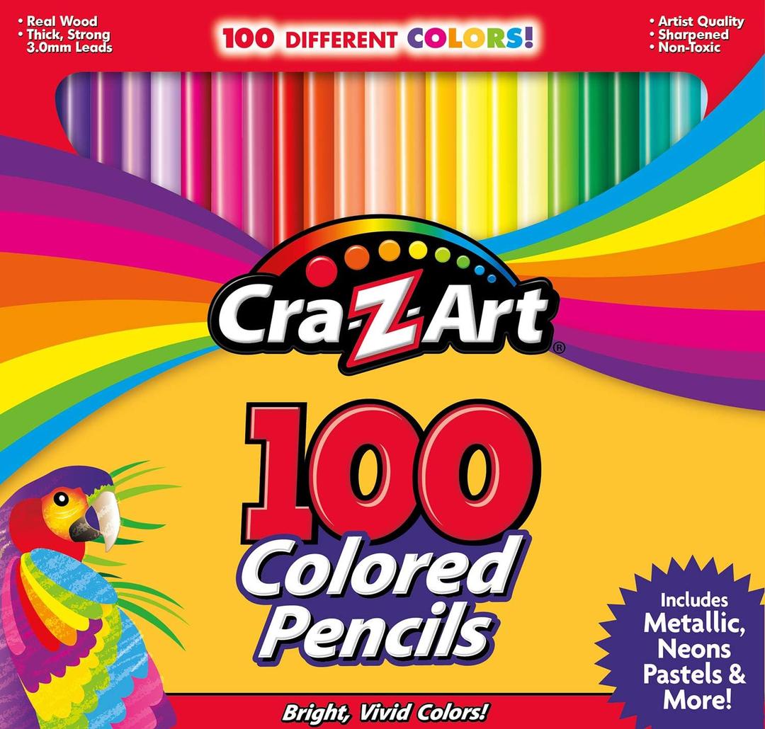 Cra-Z-Art Colored Pencils 100 Assorted Colors - Back To School Supply List Essential, Bulk Pack for School Supply Rooms and In Class For Teachers