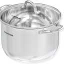 SUNHOUSE Stainless Steel Stock Pot - 11 Quart Heavy-Duty Induction Cooking Pot with Visible Lid for Pasta, Soup, Spaghetti - Nonstick Thick-Bottom Deep Stockpot for Canning, Boiling, and Simmering