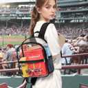 Paxiland Clear Backpack Stadium Approved 12126 with Reinforced and Wider Shoulder Straps, Small Clear Bag for Schools, Concerts, Work, Festivals and Sporting Events - Black