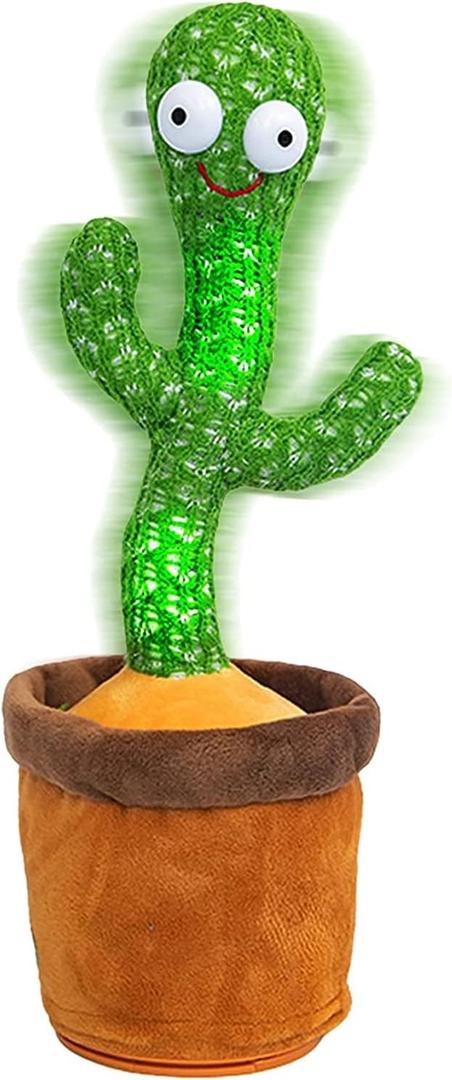 2023 Dancing Cactus Toy Bluetooth [Play Your Songs] Record Repeating What You Say, Rechargeable Singing Talking Cactus Toy Gifts for Baby Boys and Girls