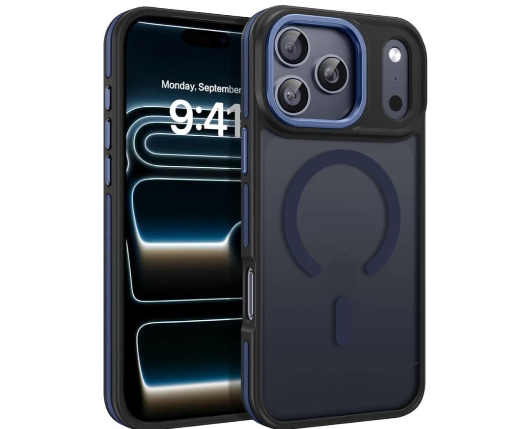 BENTOBEN Magnetic for iPhone 17 Pro Max Case 2025 [Compatible with Magsafe] [Military-Grade Protection] Matte Women Men Anti-Slip Shockproof Bumper Phone Cases for 17 Pro Max 6.9", Deep Blue/Black
