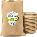 Burlap Storage Bags 18" x 30", Pack of 25 – Natural Jute Gunny Sacks for Storage of Vegetables, Gardening & Farm Use, Breathable Heavy-Duty Burlap Bags
