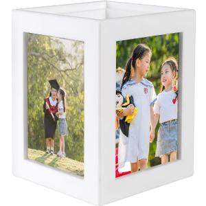 Picture Frame, Integrated Cube Photo Frame for 4 Pictures, 3.5"x5" Picture Frame for Home and Office Decor, Multi-Purpose Photo Box Vase,Table Remote Holder Photo Gifts