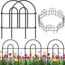 AMAGABELI GARDEN & HOME 35 Panels 18in(H)50ft(L) Decorative Garden Fences and Borders for Dogs Garden Fencing Animal Barrier No Dig Rustproof Metal Fence Panels for Flower Bed Fence Black