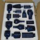 Glass Bud Vases Set of 16 - Blue Assorted Small Mini Glass Vases for Flowers, Crystal Vintage Vase Set, Bulk Centerpieces for Table Dcor, Wedding, Home and Events (Blue, 16 Pcs)