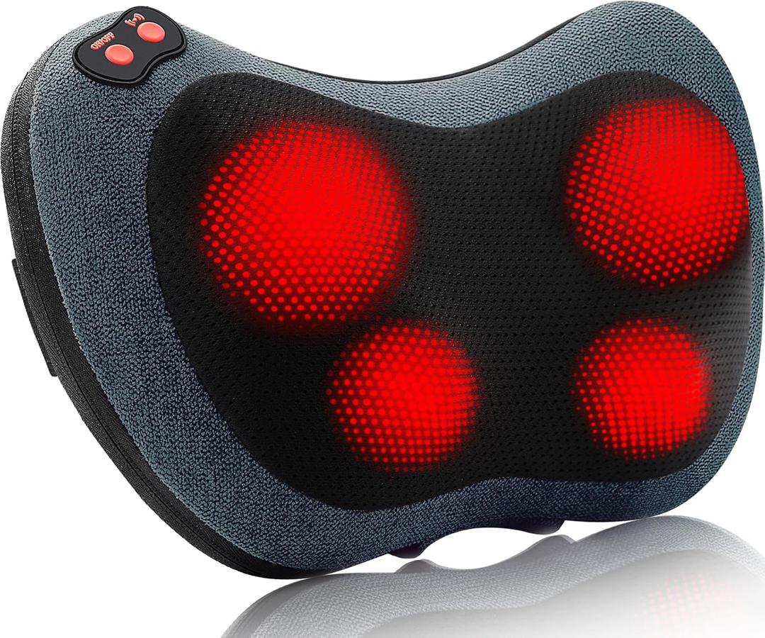 Papillon Neck Massager,Shiatsu Electric Back Massager with Heat,Neck Back Pain Relief Gifts for Mom/Dad/Women/Men,Deep Tissue Kneading Massage Pillow for Shoulder,Legs,Foot,Body Muscle Fatigue Relief (Cyan Blue)