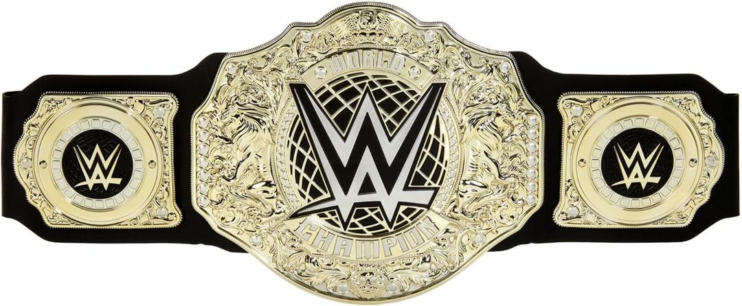 Mattel WWE Championship Title, World Heavyweight Championship Role-Play & Costume Piece, Leather-Like Belt 3+ Feet with One-Time Adjustment