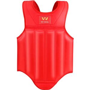 Wesing Martial Arts Muay Thai Boxing Chest Protector MMA Sanda Chest Guard (Medium, Red)