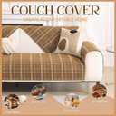 Waterproof Couch Cover for Dogs Washable,Chenille Pet Couch Covers for Sofa,Non-Slip Couch Covers for 3 Cushion Couch Sofa Pet Friendly (Brown, 36x74（1pc）)