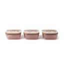 Alta Food Container with Bamboo Lid, FLTD 51.3Z, Rose, 3 Pack