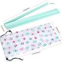 50cm Mahjong Racks with Pushers, Mint Green Wooden American Mahjong Tile Pushers & Racks Set of 4, with White Printed Mahjong Racks Drawstring Bag, Mahjong Accessories, 50 x 6.5 x 2.7 cm