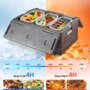 VEVOR Collapsible Insulated Food Warmer, 40 Qt Non-Electrical Thermal Carrier, Lightweight and High-Rigidity EPP Hot Box, for Delivery, Transport, Catering BBQ Event, Keeps Warm/Cold 4 Hours (Gray)
