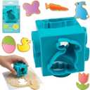 6-in-1 Easter Cookie Cutter Set- Bunny, Duck, Egg, Carrot, Flower & Butterfly Shapes- 3 Inch Cube w Space Saving Design, Biscuit Mold for Holiday Baking- Dishwasher Safe Kid Easter Basket Stuffer Gift