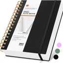 Spiral Notebook Journal, 360 Pages College Ruled Notebooks, Lined Thick Journals for Women Men, A5 Thick Spiral Writing Journaling with 100GSM Paper, Spiral Notebooks for Work School 5.5"x8.5" Black
