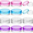 12pcs Travel Cream Jars, 2g Tiny Containers with Lids, Leak Proof Travel Jars for Toiletries, Reusable Small Sample Containers with Lids for Toiletries Creams Lotions (4 Colors)