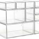 Acrylic Makeup Organizer, 10 Drawers Clear Storage Organizer Desktop Stackable Storage Drawers, Plastic Organizer Bins for Makeup, Stationery, Cosmetics, Vanity, Bathroom,Cabinet,Pantry Office Desk