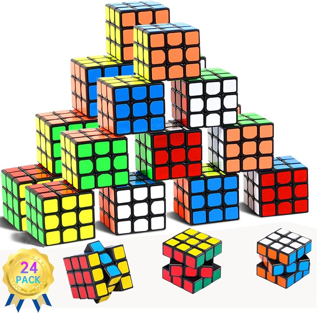 Mini Speed Cube,Magic Puzzles, Puzzle Boxes,Party Puzzle Game Toys Classroom Rewards & School Prize for Students,Birthday Party Favors (24 Pack)