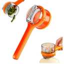 Peeling Knife With Storage Box, Fruit And Vegetable Peeler With Container, Double-Sided Stainless Steel Multi-Function Peeler For Home Kitchen (D-2pcs Orange)