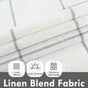 DriftAway Kitchen Curtains Striped Tier Linen Short Curtains Windowpane Plaid Cafe 45 Inch Length for Living Room Bathroom Chris Farmhouse Rustic Rod Pocket 2 Panels Gray