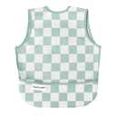 Tiny Twinkle Mess Proof Baby Bib - Waterproof & Lightweight Baby-Led Weaning Apron | 100% Recycled Polyester, Easy Clean & Machine Washable (Green Checkers, Small 6-24 Months)