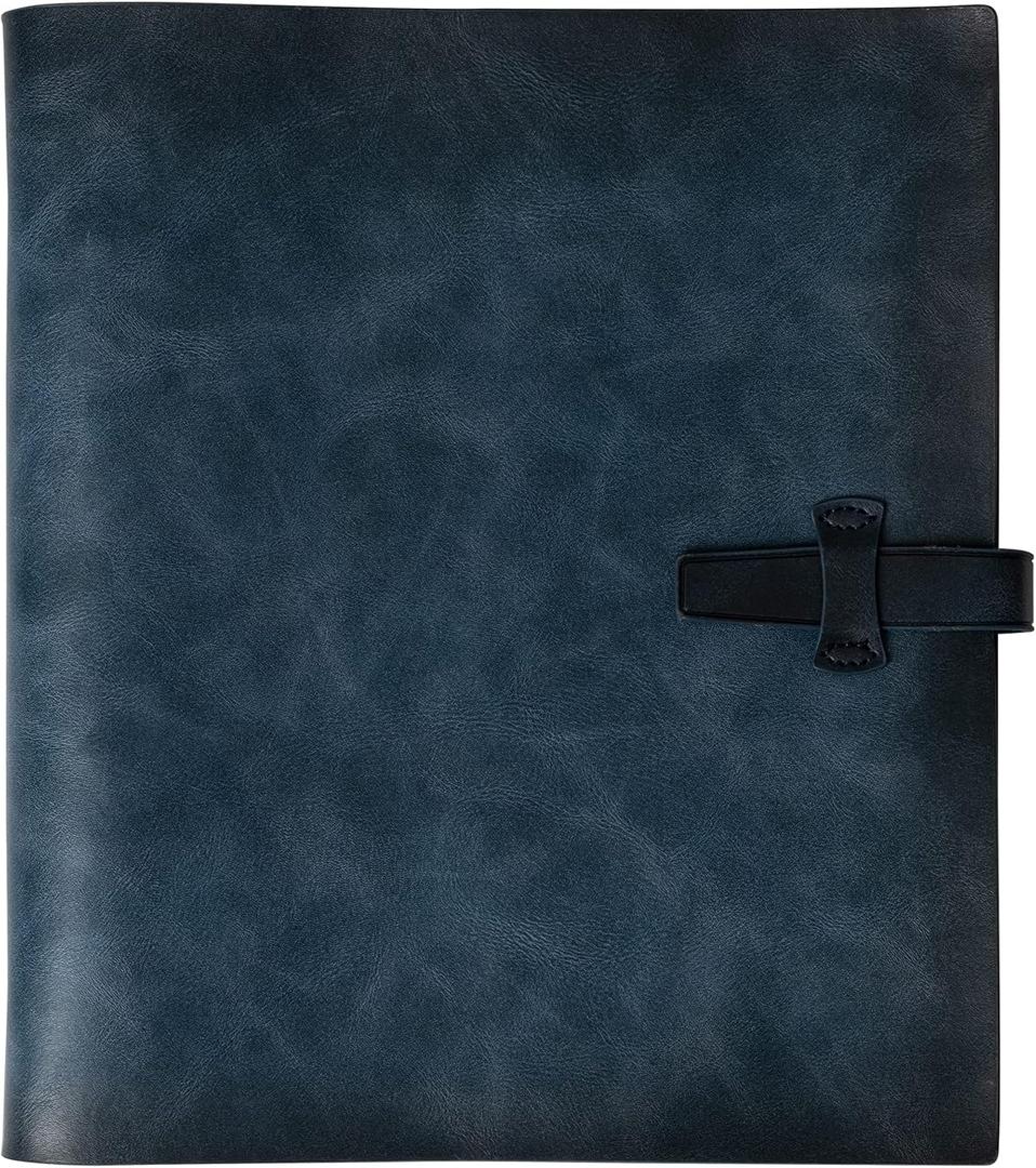 Photo Album 4x6 200 Photos, Genuine Leather Photo Albums with Writing Space with 30 Writing Paper, Travel Family Wedding Kids Graduation Ultrasound Baby Picture Album Scrapbook Photo Album Blue