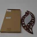 Roowest 2 Pcs Decorative Mirror Wall Decor Leaf Teardrop Mirror Wall Mounted Decorations for Living Room Bedroom Bathroom Vanity Entryway Office(Brown)
