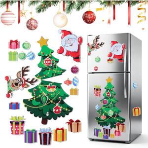 Christmas Fridge Magnets Stickers Christmas Refrigerator Magnetic Stickers Santa Claus Xmas Tree Fridge Decor