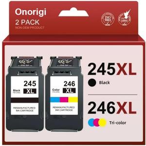 245XL 246XL Ink Cartridges for Canon Ink 245 and 246 PG245 CL246 XL Black Color Combo 243 244 for PIXMA MX490 TR4520 TS3322 TR4522 TR4500 TS3122 TS3300 MX492 MG2522 TS3100 TS3320 Printer (2 Pack)