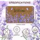 Spring Floral Doormat Coir Welcome Door Mat Lavender Indoor Outdoor Decoration Purple Flower Entrance Doormat Non Slip Door Rugs for Spring Easter Front Easy Clean Entryway 29.5 x 17.7 Inch