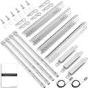 Uniflasy Grill Replacement Parts for Charbroil Advantage 4 Burner 463344015, 463343015, 463432215, 463240015 Gas Grill 3 Burner 463464315 466434315 463436815 Heat Plate, Grill Burner, Carryover Tube