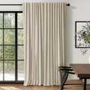 100% Blackout Shield Linen Blackout Curtains for Bedroom 84 Inches Long, Back Tab/Rod Pocket Living Room Drapes, Thermal Insulated Blackout Curtains 1 Panel Set, 100" W x 84" L, Oatmeal