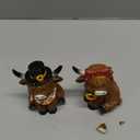 Simgoing 2 Pack Highland Cow Figurines Sunflower Highland Cow Gnomes Statues Decoration for Home Farmhouse Tabletop Centerpieces Calf Lovers Gifts for Garden Tiered Tray Home Decor