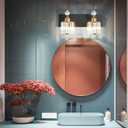PRESDE 2-Crystal Bathroom Vanity Light Modern Black and Gold Bathroom Lights Fixtures Over Mirror Modern Bath Wall Lighting