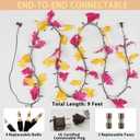 2 x Lighted Fall Garland | Fall Leaves Lights Plug in | 35 Orange Bulbs | Connectable | for Halloween Fall Thanksgiving Autumn Harvest Decoration (9Feet-Length)