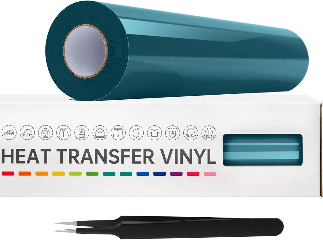 VinylRus Heat Transfer Vinyl-12 x 20ft Dark Green Iron on Vinyl Roll for Shirts, HTV Vinyl for Silhouette Cameo,Easy to Cut & Weed