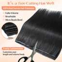 Butterfly Weft Hair Extensions Human Hair Invisible Genius Weft Hair Extensions 100% Real Human Hair Extensions 18 Inch 50g,OVO Hole Micro Hand-Tied Look Straight Hair 1B/4/27