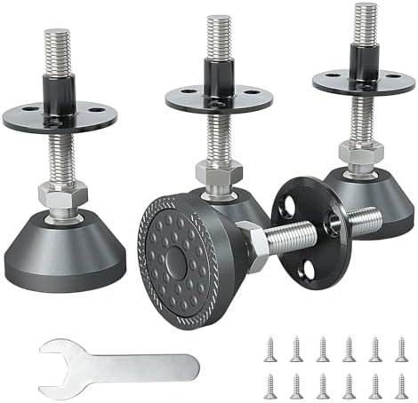 Aglaiprty Heavy Duty Furniture Levelers - Dual Thread Design with Nut Kit - Adjustable Feet for Tables, Cabinets, Chairs, Workbench, Sofa - Supports 1420LBs - 4 Packs
