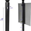 2 Pack Portable Sign Post with Wheels, 14" Dia Iron Square Base, 60" Tall, Heavy Duty Pedestal Post Holder for No Parking Street, Handicap Parking, etc. Comes With Base, Bolts and Nuts, Double-Sided Display, Black