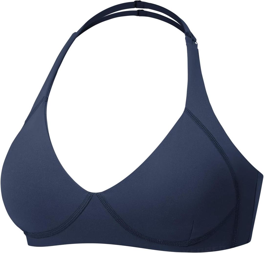 YEOREO Women Halter Sports Bra Light Support V Neck Padded Strappy Open Back Workout Gym Tops (Medium)