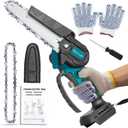 Cordless Mini Chainsaw 6 Inch for Makita 18V LXT (No Battery), Brushless Portable Electric Chain Saw Tool for Makita BL1850, Small Handheld Chainsaw for Pruning Shear Branch Wood Cutting Tree Trimming (Blue)