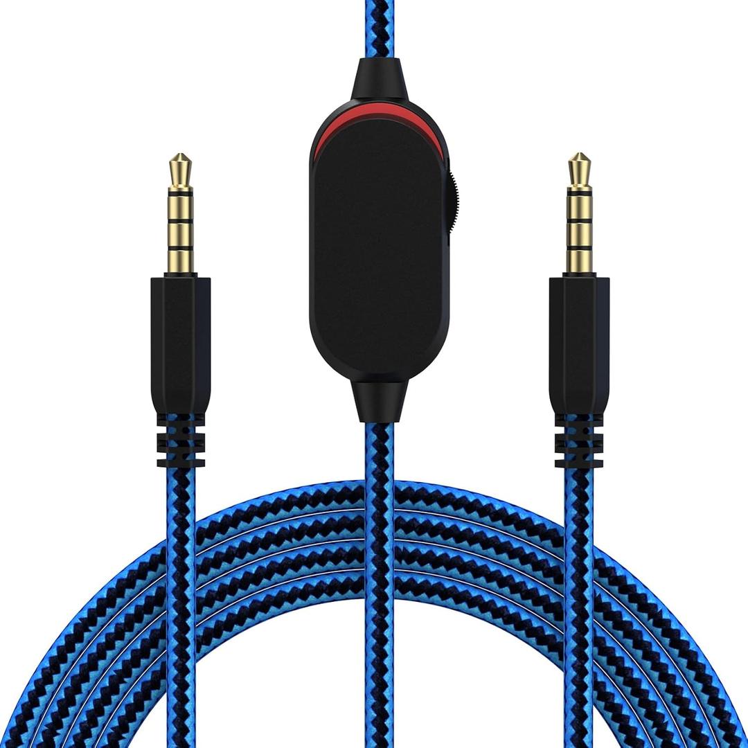 Replacement AW920H Gaming Headset Cable, Audio Cord with Inline Mute and Volume Control Compatible with Alienware AW720H AW310H AW510H 988 Alienware Dell Gaming Headset 6.5FT (Blue)
