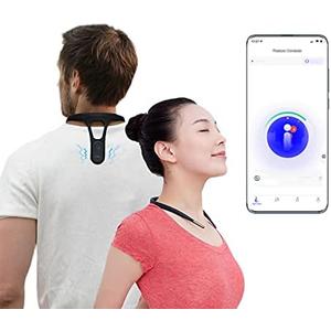 hipee P1 Smart Posture Trainer & Corrector, Control with App, Check Posture in Real Time, Strapless, Boost Health & Temperament (Black)