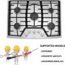 Funmit Upgrade Gas Stove Knobs Replacements for LG LRG30357ST LRG30355ST LRG30855ST Gas Range, 4PCS EBZ37189611 Range Control Knob and 1PCS EBZ37189609 Range Burner Control Knob (Super Boil)