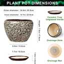 Ceramic Pots for Plants - 10 Inch Planters for Indoor Outdoor Plants, Decorative Plant Pots with Drainage Hole and Saucer, Large Plant Pot, Living Room Decor, Gardening Gifts, White Leopard