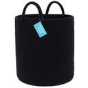 OrganiHaus Black Laundry Basket 15x18 | Tall Woven Baskets for Storage | Boho Blanket Basket Living Room | Large Basket for Storage | Soft Pillow Basket & Blanket Holder | Woven Laundry Hamper (Tall (15x18"), Full Black)