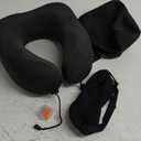 Neck Pillow Airplane,Travel Pillow Memory Foam,Neck Support Pillow,Adjustable Memory Foam,Neck Pillow with Breathable Cover for Comfort,Includes 3D Sleep mask,earplugs Box,Car,Office,Home